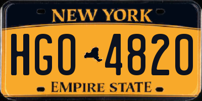 NY license plate HGO4820