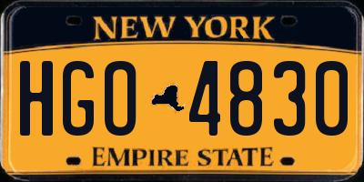 NY license plate HGO4830