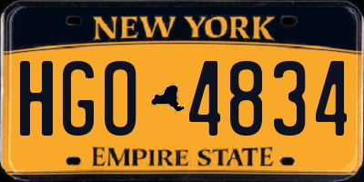 NY license plate HGO4834