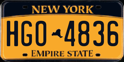 NY license plate HGO4836