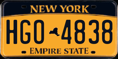 NY license plate HGO4838