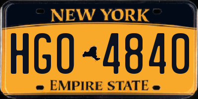 NY license plate HGO4840