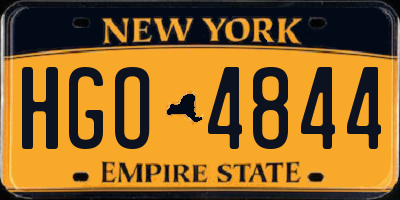 NY license plate HGO4844