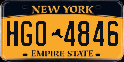 NY license plate HGO4846