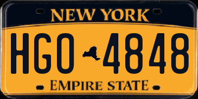 NY license plate HGO4848