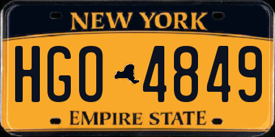 NY license plate HGO4849