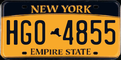 NY license plate HGO4855