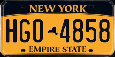 NY license plate HGO4858