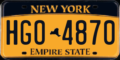 NY license plate HGO4870