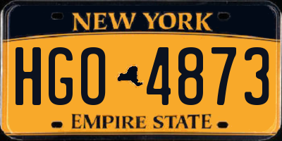 NY license plate HGO4873