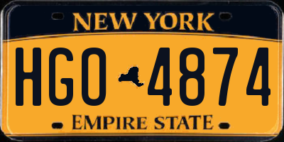 NY license plate HGO4874