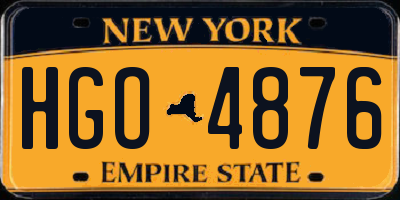 NY license plate HGO4876