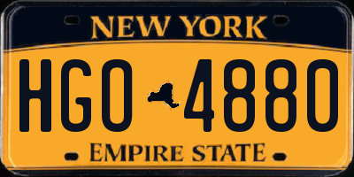 NY license plate HGO4880