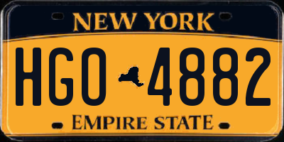 NY license plate HGO4882