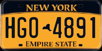 NY license plate HGO4891