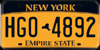 NY license plate HGO4892