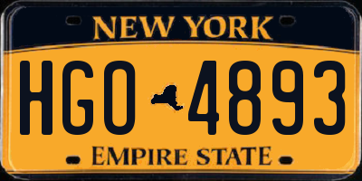 NY license plate HGO4893