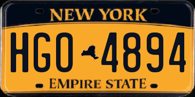 NY license plate HGO4894