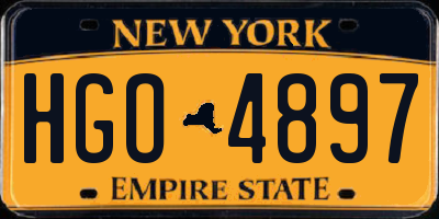 NY license plate HGO4897