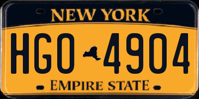 NY license plate HGO4904