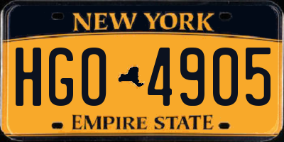 NY license plate HGO4905