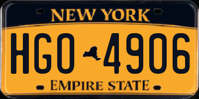 NY license plate HGO4906