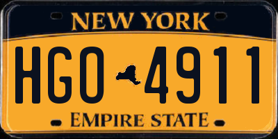 NY license plate HGO4911