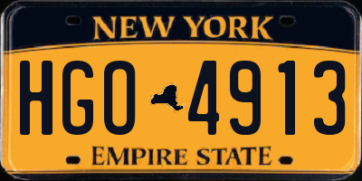 NY license plate HGO4913