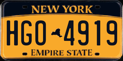 NY license plate HGO4919