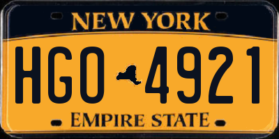 NY license plate HGO4921