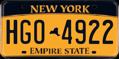 NY license plate HGO4922