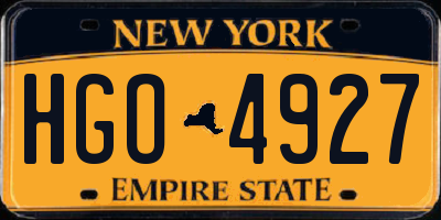 NY license plate HGO4927