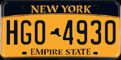 NY license plate HGO4930