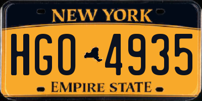 NY license plate HGO4935