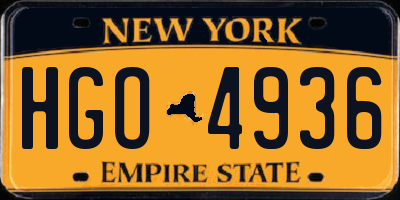 NY license plate HGO4936