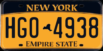 NY license plate HGO4938