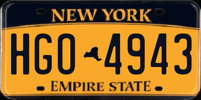 NY license plate HGO4943