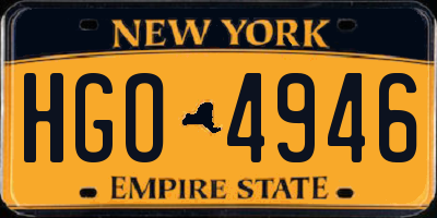 NY license plate HGO4946