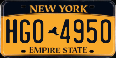 NY license plate HGO4950