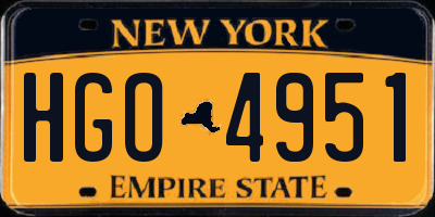 NY license plate HGO4951