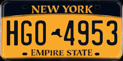 NY license plate HGO4953