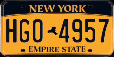 NY license plate HGO4957