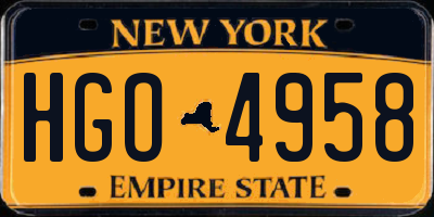 NY license plate HGO4958