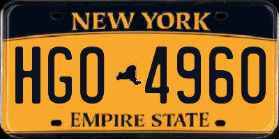 NY license plate HGO4960