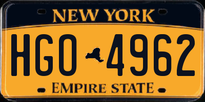 NY license plate HGO4962