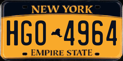 NY license plate HGO4964