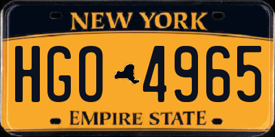 NY license plate HGO4965