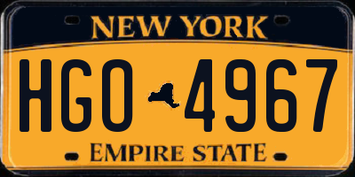 NY license plate HGO4967