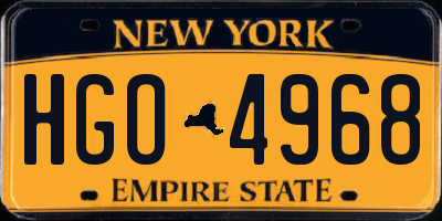 NY license plate HGO4968