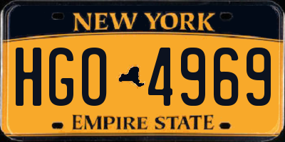 NY license plate HGO4969